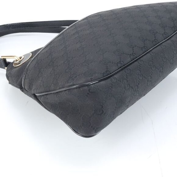Gucci GG Canvas 121023 Leather Tote Bag Shoulder Hand Genuine Leather Black - Picture 4 of 10